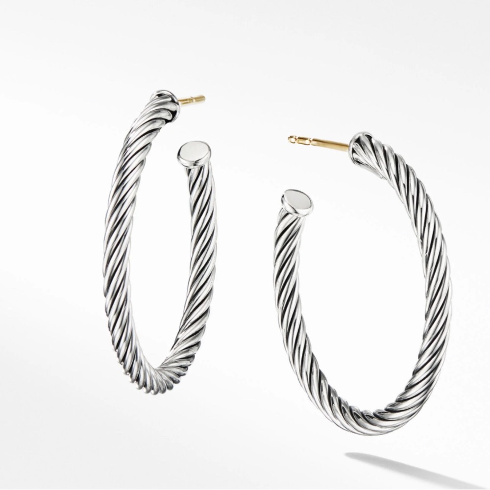 David Yurman Cable Hoop Earring in Sterling Silver